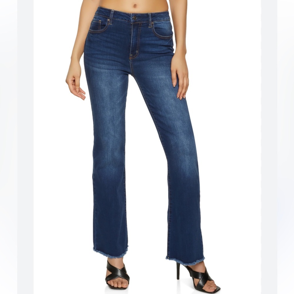 Disclosed High Rise Raw Hem Jeans